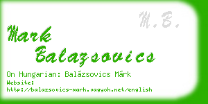 mark balazsovics business card