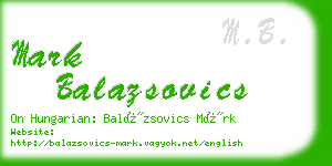 mark balazsovics business card